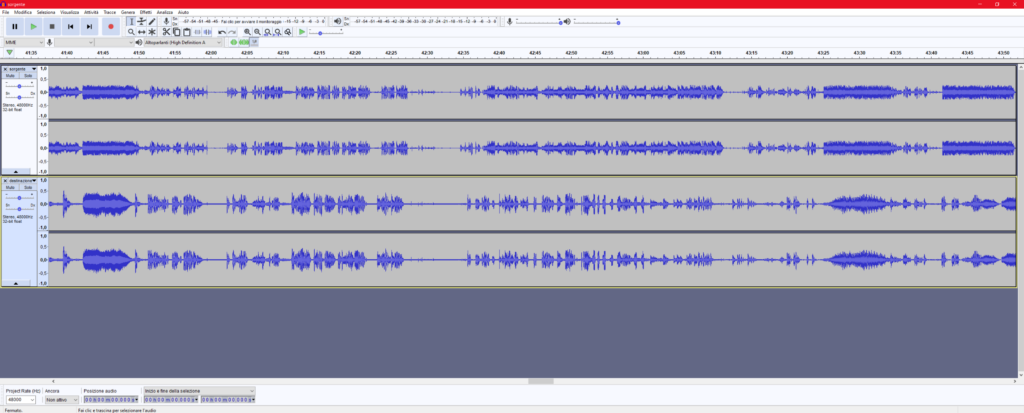 Muxing Difficile - tracce audacity